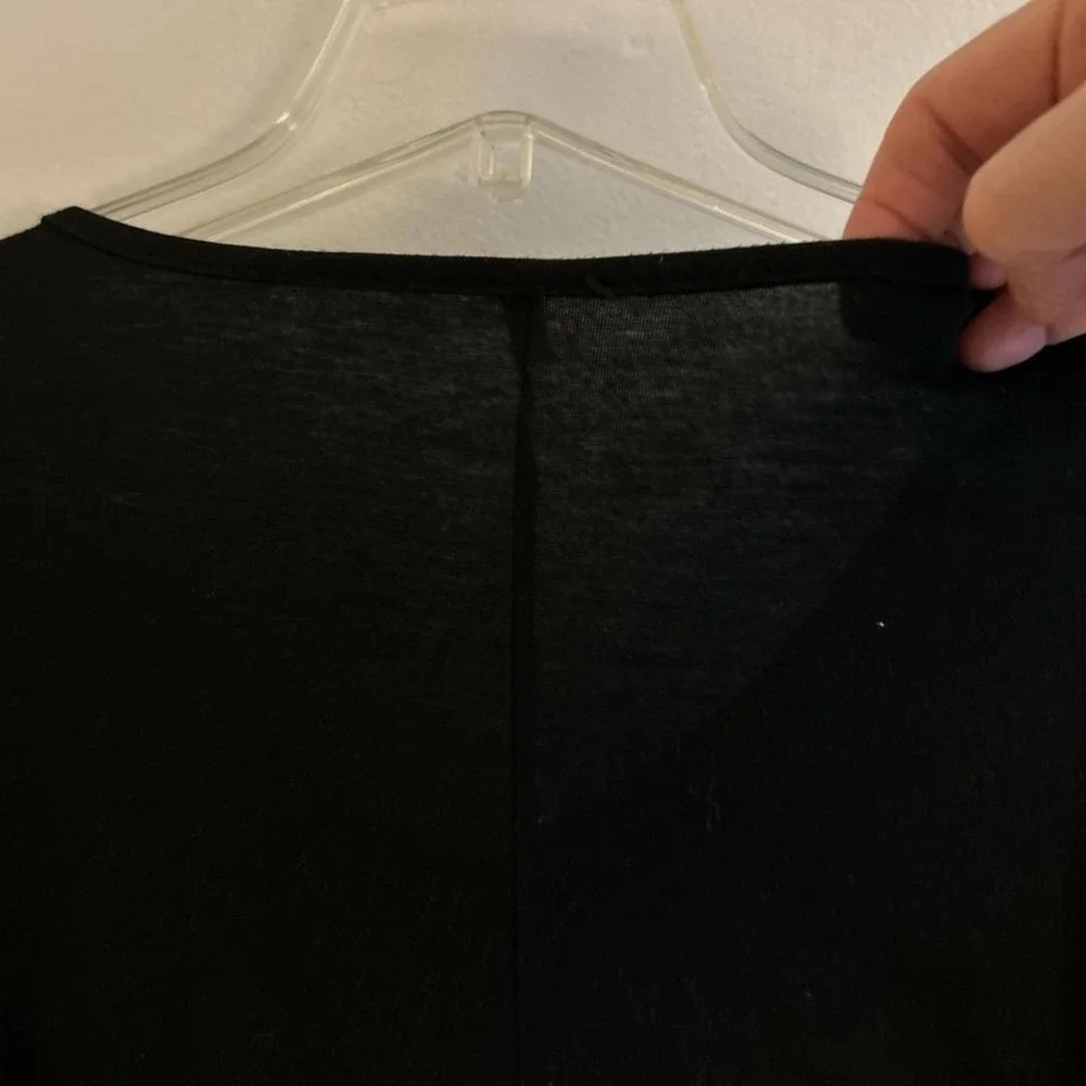 Black midi dress XL asymmetrical hem and long sleeves goth grunge witchy - Picture 6 of 7